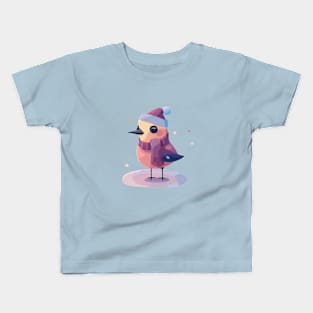 Whimsical winter whispers - Little bird and twinkling little stars Kids T-Shirt